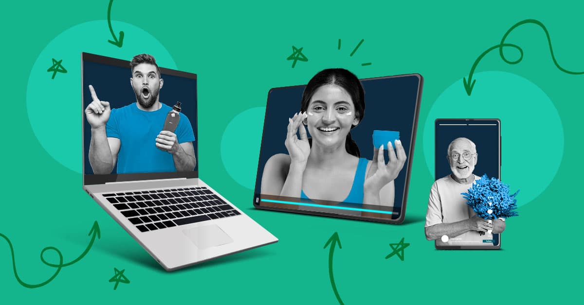 This image has three different screens, a laptop, a TV screen, and a phone screen, each with a different video. The image represents how to make the most effective ad based on your audience.